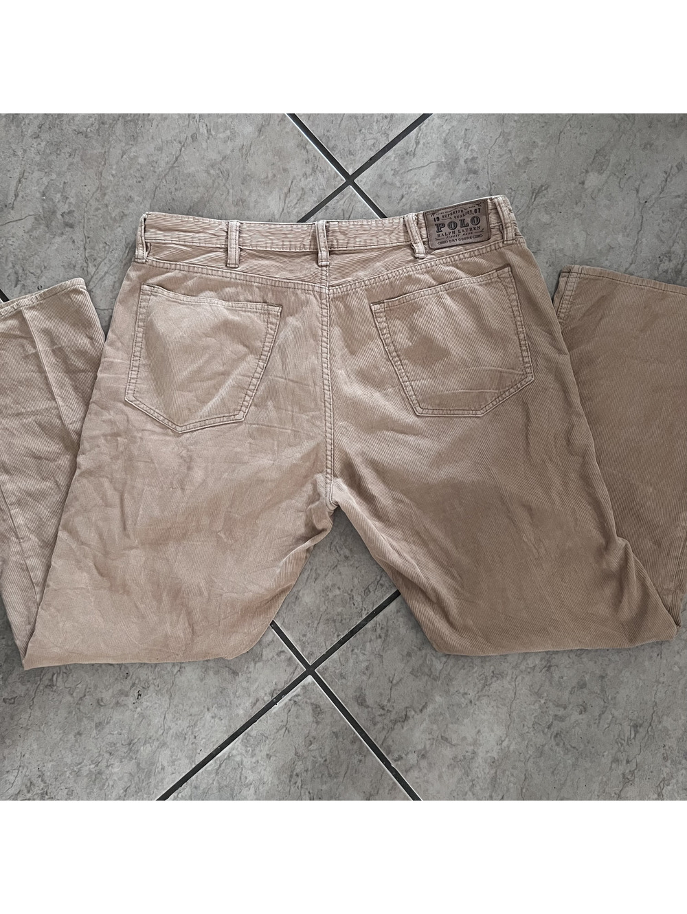 Polo Ralph Lauren Corduroy Tan Khaki Pants Preppy Casual Business 38x30 Cords